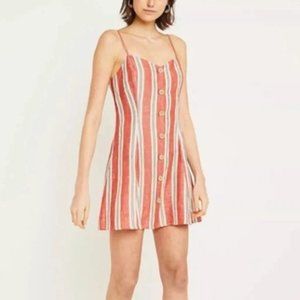 UO Red and White Striped Linen Dress